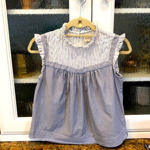 La Vie Rebecca Taylor striped sleeveless top size xs